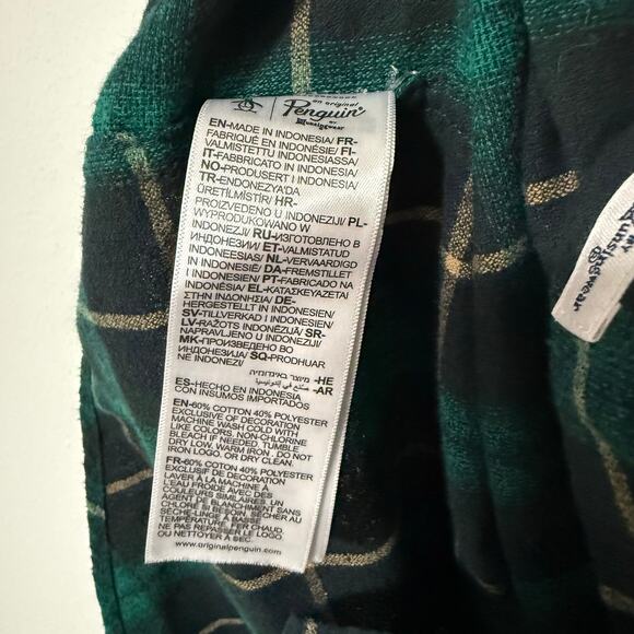 Penguin Munsingwear Men's Green Plaid Button Down Long Sleeve Shirt Large - Picture 10 of 14